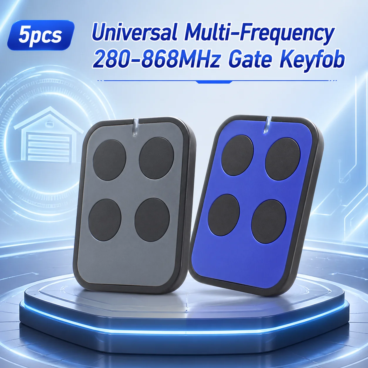 5pcs 4 In1 MultiFrequency Duplicator Gate Keyfob Transmitter 433.92MHz Rolling Code Garage Door Remote Control 280-868MHz