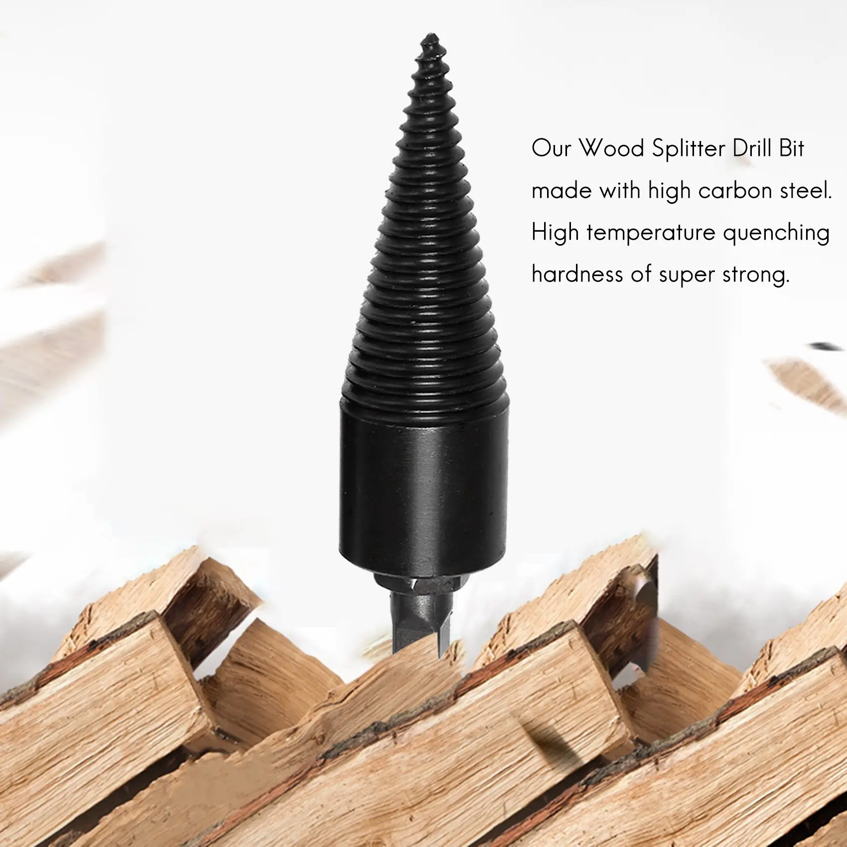 Wood Splitter Drill Bit Firewood Drill Bit Wood Splitter Removable Log Splitter Drill Bit Firewood Kindling Splitter