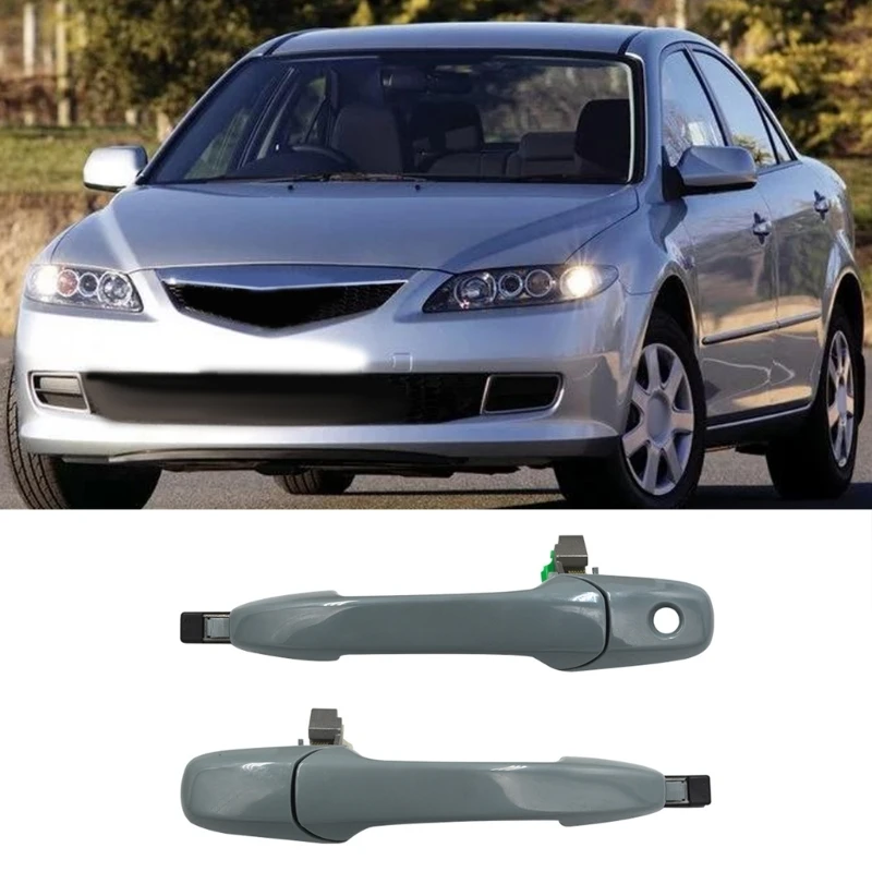 547B Paint Ready Exterior Door Handle Assembly, ABS Housing, Single Replacement Part GJ6A73410 for Vehicle Repair Use