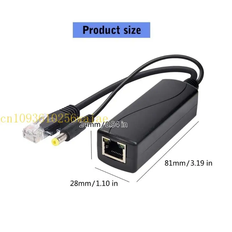 652f ความทนทาน Gigabit Poe Splitter DC5.5x2.1mm POE ตัวแยกสำหรับแอปพลิเคชันเครือข่ายที่บ้านและสำนักงาน