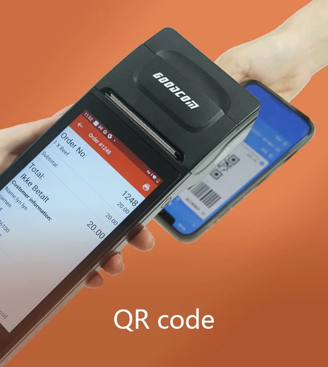 Latest Google Play Android 14 Wireless Handhedld POS Terminal With 58mm Thermal Printer For Food Order, Multi-Ticket Print