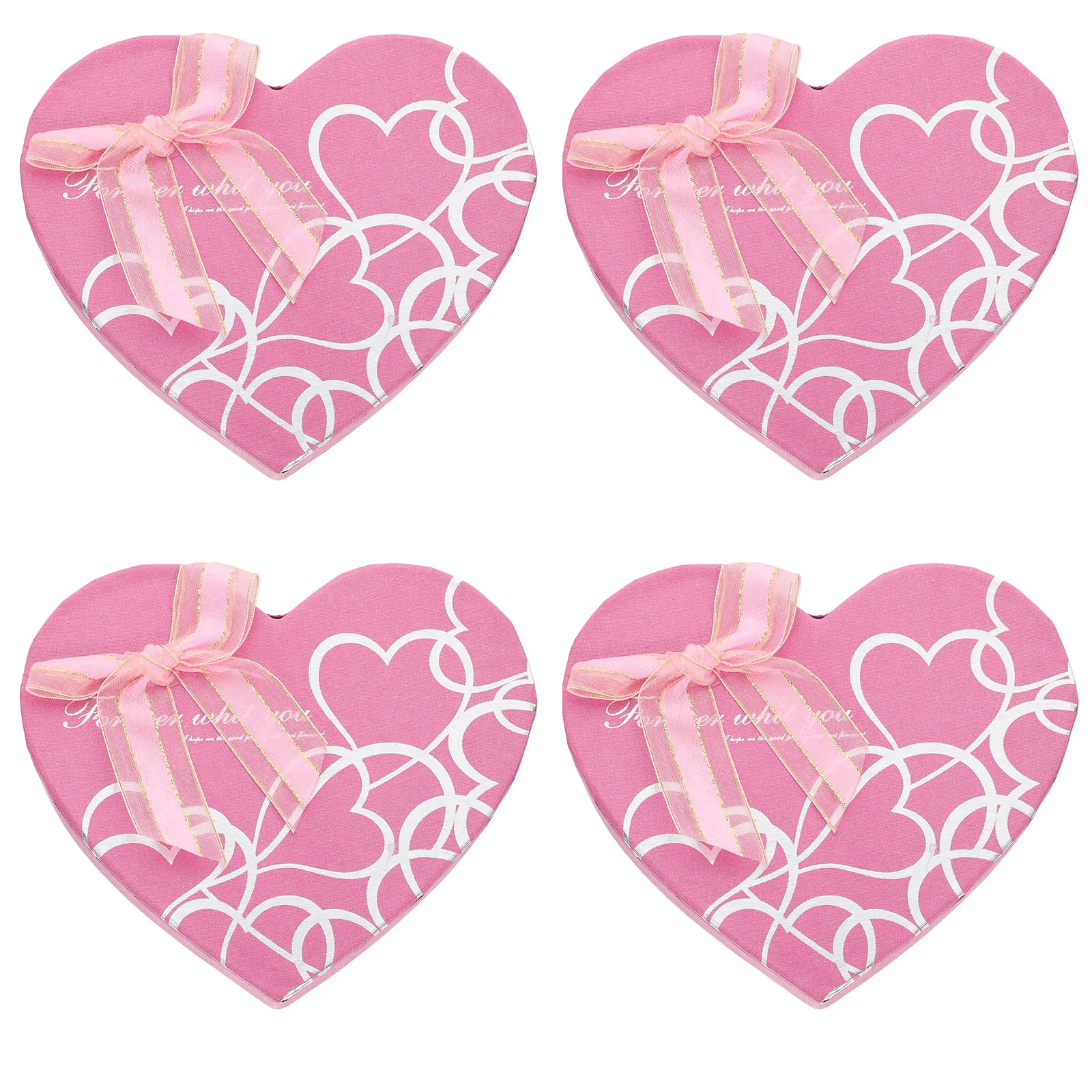 

4 Pcs Heart Shaped Chocolate Box Gift Container Decorative Candy Storage Valentine Mother Day Treat Boxes