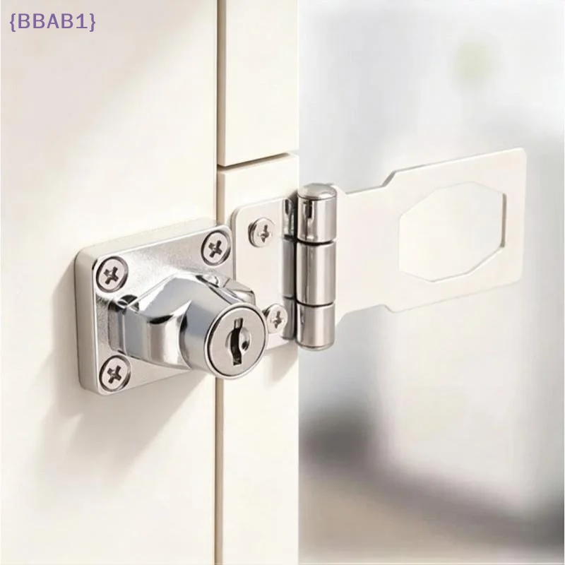 【AB1】Zinc Alloy Drawer Lock With 2 Keys Key Hasp Lock Safety Cabinet Cupboard Security Lock Locking Buckle Without Hole Drilling