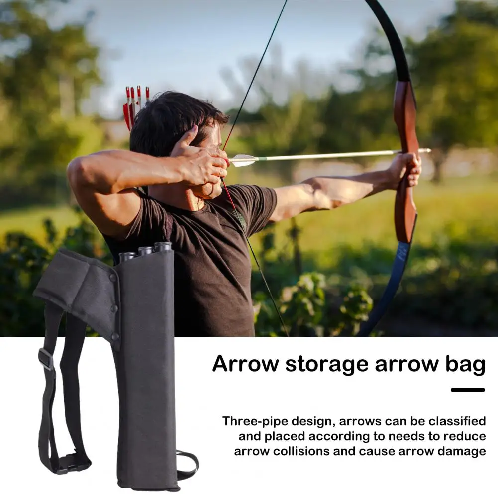 Lightweight Archery Accessory Archery Quiver Durable Oxford Cloth Quiver with Adjustable Three-tube Design for Archery Sports