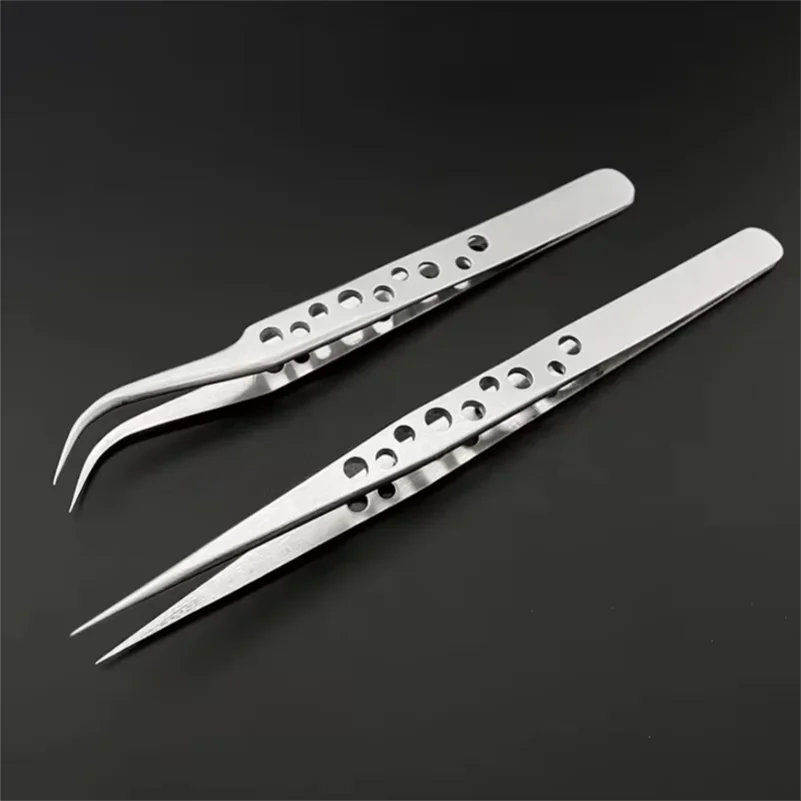 Industrial Tweezers Precision Anti-static Curved Straight Tip Forceps Stainless DIY Hand Tools Sets for Phone Repair Hand Tool