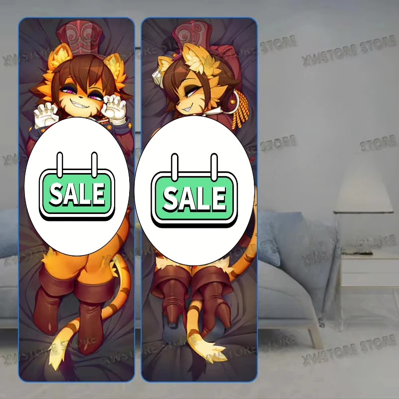 

Dakimakura Anime Furry Sammy in Heat Tiger Lady Double Sided Print Life-size Body Pillow Cover