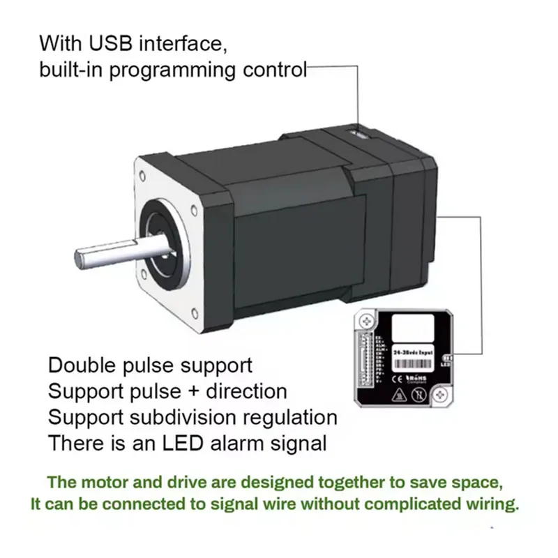 Nema23 محرك متدرج بحلقة مغلقة محرك متكامل الكل في واحد 57 محرك تشفير DC24-55V محرك سيرفو هجين 1.5Nm-3.2Nm #3
