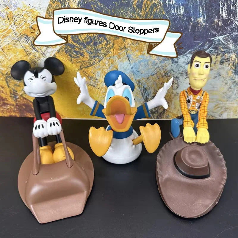 Disney Mickey Figure Door Stopper Donald Duck Woody Action Figures Toys Doorstop Anti-Collision Doorstopper Blockers Home Decor