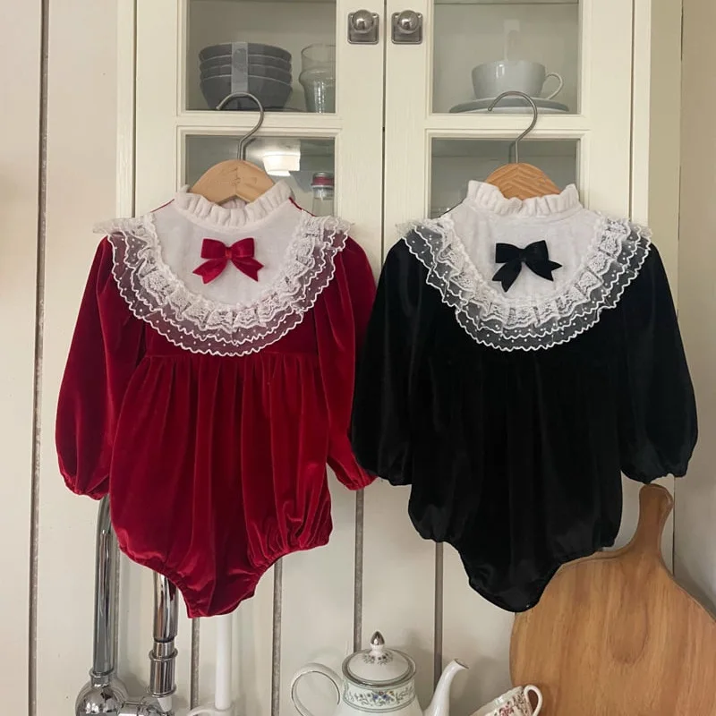 

Baby and Toddler Jumpsuit for Autumn and Winter New Products, Sweet and Cute Butterfly Knot Crawling Clothes for Girls