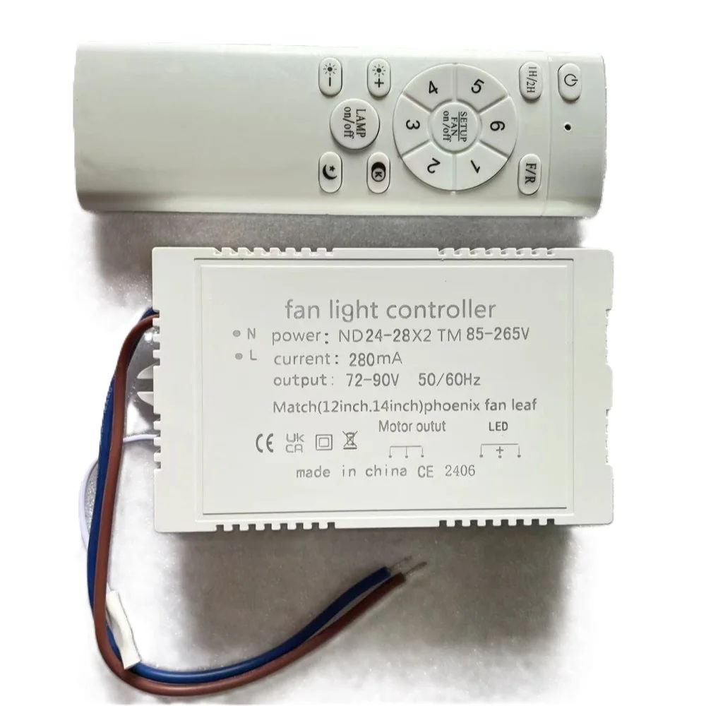 Modern LED Fan Light Driver 240mA 280mA 340mA with Remote Control Smart Transformer AC85-265V Controller Kit or Ceiling Fan Lamp