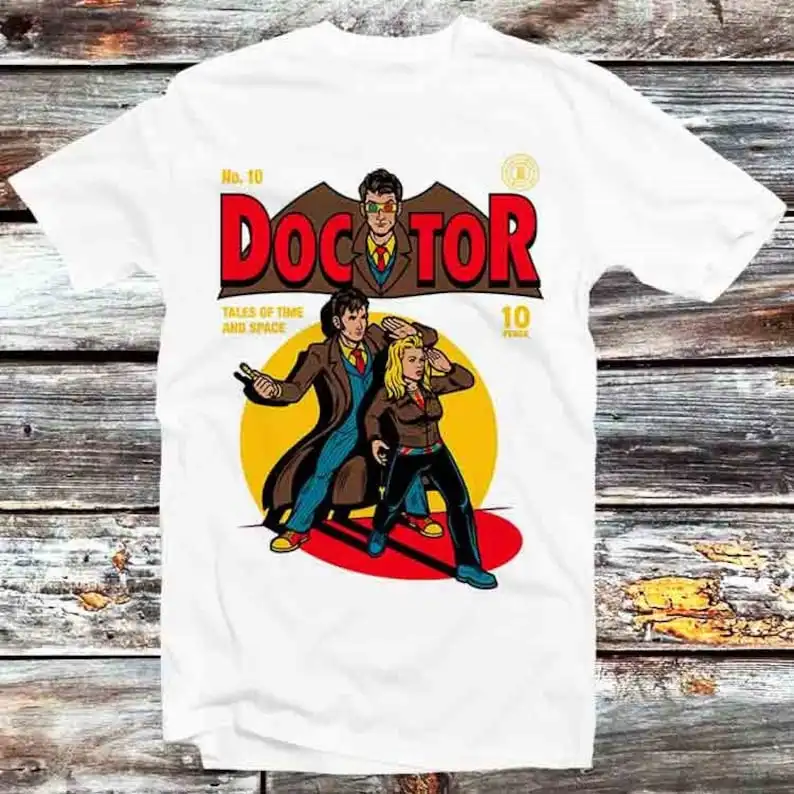 Doctor Who Comic Cartoon Vintage Parody T Shirt Vintage Retro Cool Gift Mens Womens Unisex Cartoon Anime Top Tee B531