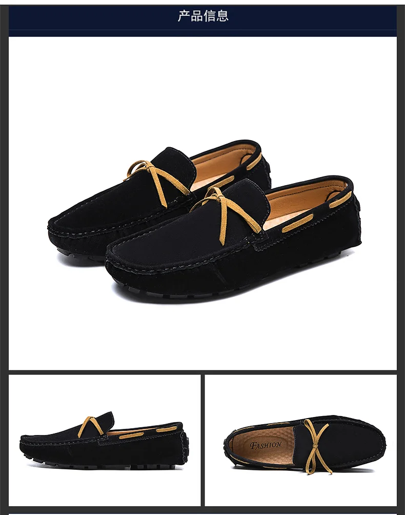Handgefertigte Loafer in Übergröße für Paare, trendige, lässige Slipper im britischen Stil, Fahrschuhe, extra breit, Schuhe aus Wildleder. – Detail 23