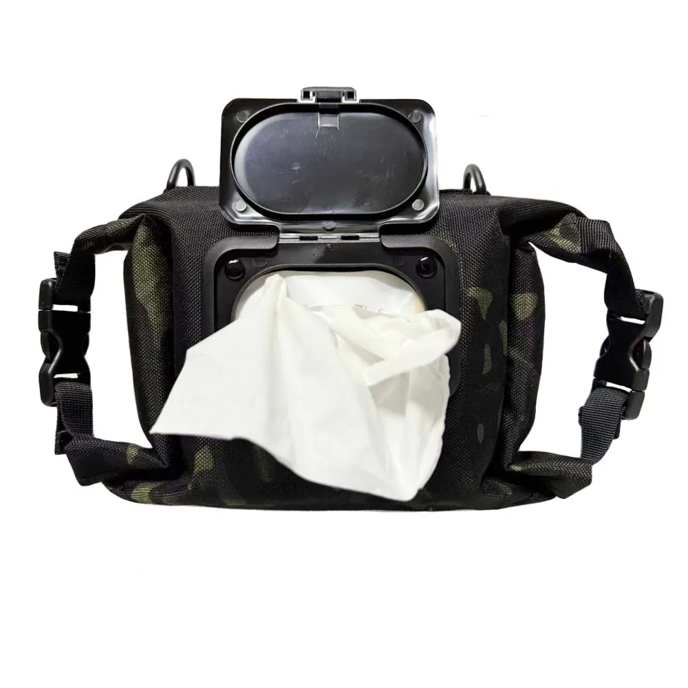 Outdoor Camping Wet Tissue Box, Camouflage Waterproof Tissue Storage Bag, Square Tissue Storage Bag for Outdoor Camping Hiking