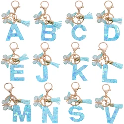 Ladies Bag Pendant Keychain Stylish Tassel Butterfly Design Crystal Letter Pendant Durable Plastic Material FashionableAccessory