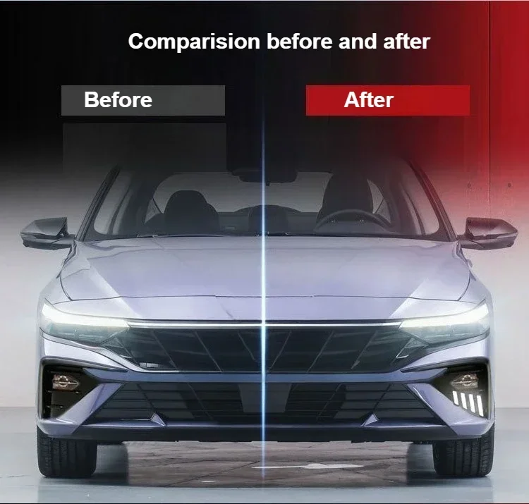 DRL For Hyundai Elantra Avante 2023-2026 Car Led Daytime Running Light Flowing Turn Signal Front Fog Light Modified Accessories detail image 2