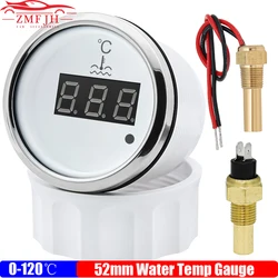 Red Light 0~120℃ Water Temp Meter+Sensor Digital Water Temperature Gauge with Alarm for Car Marine Yacht Boat 12V 24V Customized