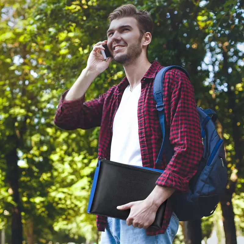 Portable Fireproof Waterproof Document Bag Envelope File Folder Cash Pouch Money Bag Safe Storage For Valuables Jewerly Cash