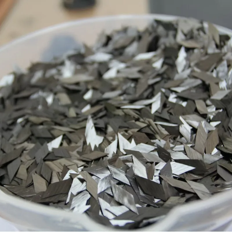 100g/1000g Płatki Włókna Węglowego Kutego w Kształcie Diamentu, Krótkie Włókno Węglowe o Długości 15mm, Surowiec Włókna Węglowego Kutego o Znacznym Splotu