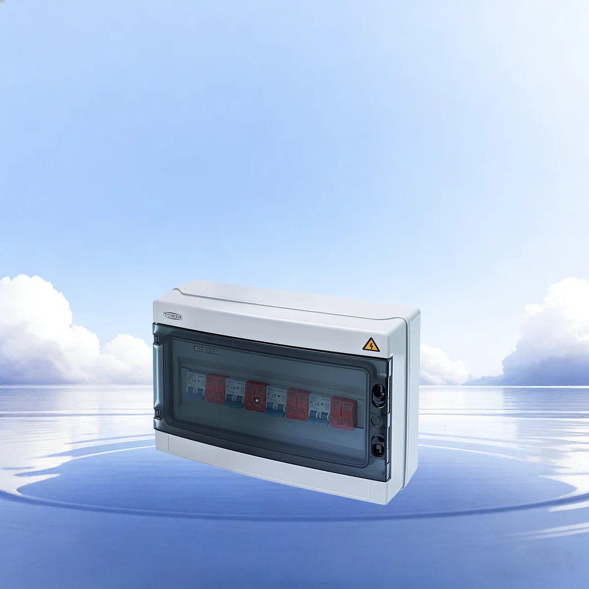 Image of TOMZN 1000VDC Solar-PV-Combiner-Box 4 Eingänge 4 Ausgänge IP65 Wasserdicht mit MCB SPD Blitzschutz