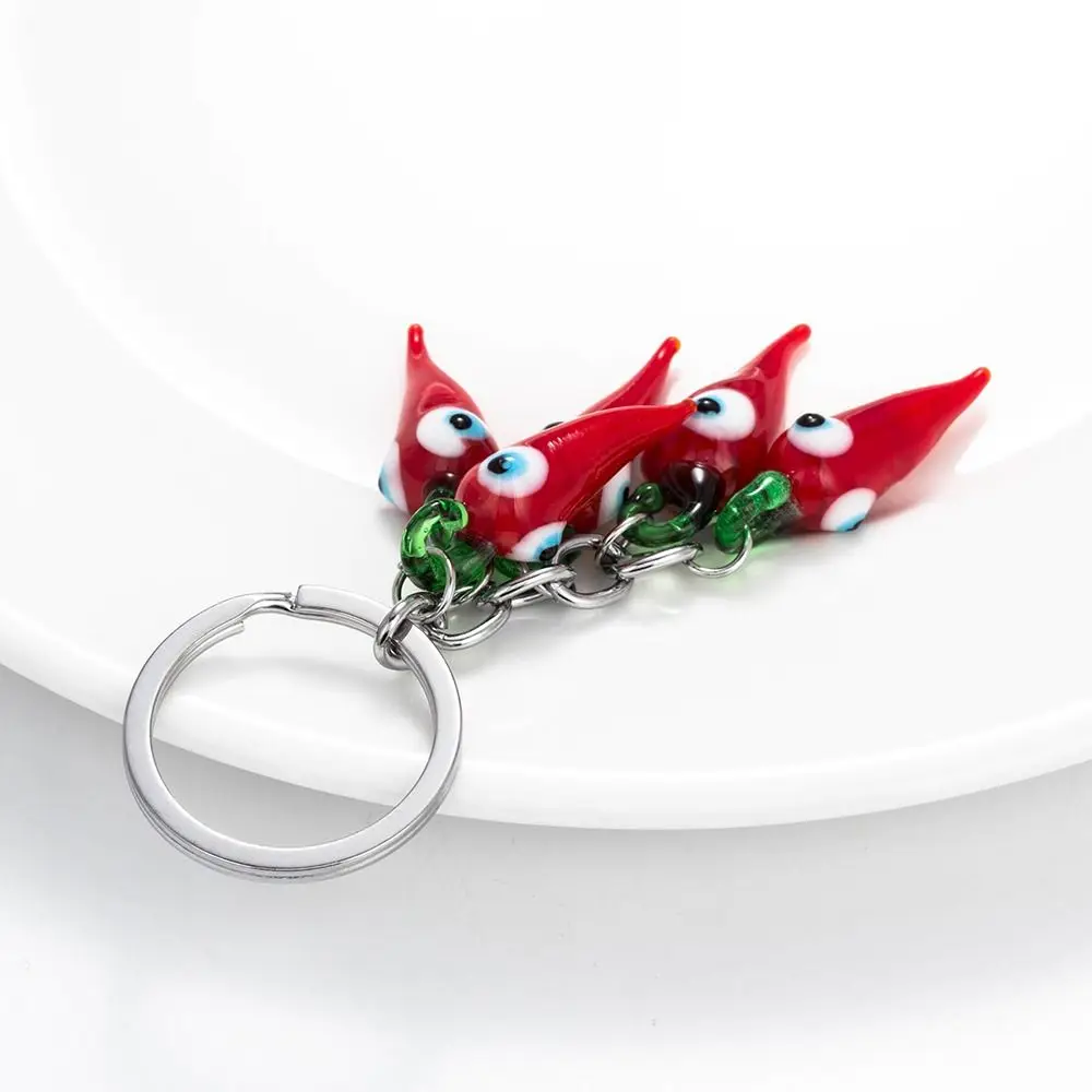 Evil Eye Lucky Eye Red Chilli keychain Red Chilli Cartoon Evil Eye keychain Fashion Durable Car Key Chain Car Key Chain