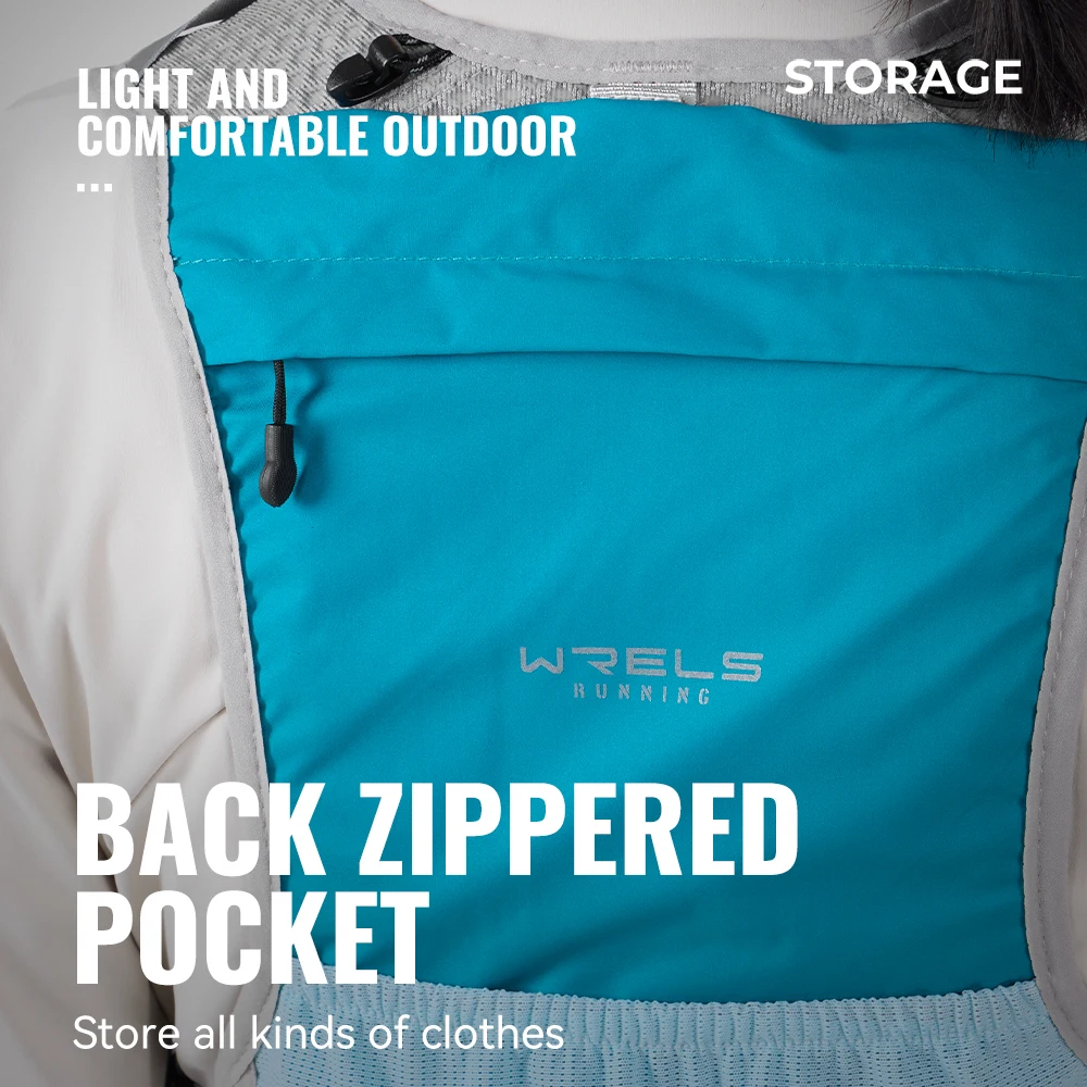 WRELS Hydration Pack Breathable Mesh Running Hydration Vest Water Bladder Adjustable Chest Buckle Men Women Marathon Vest