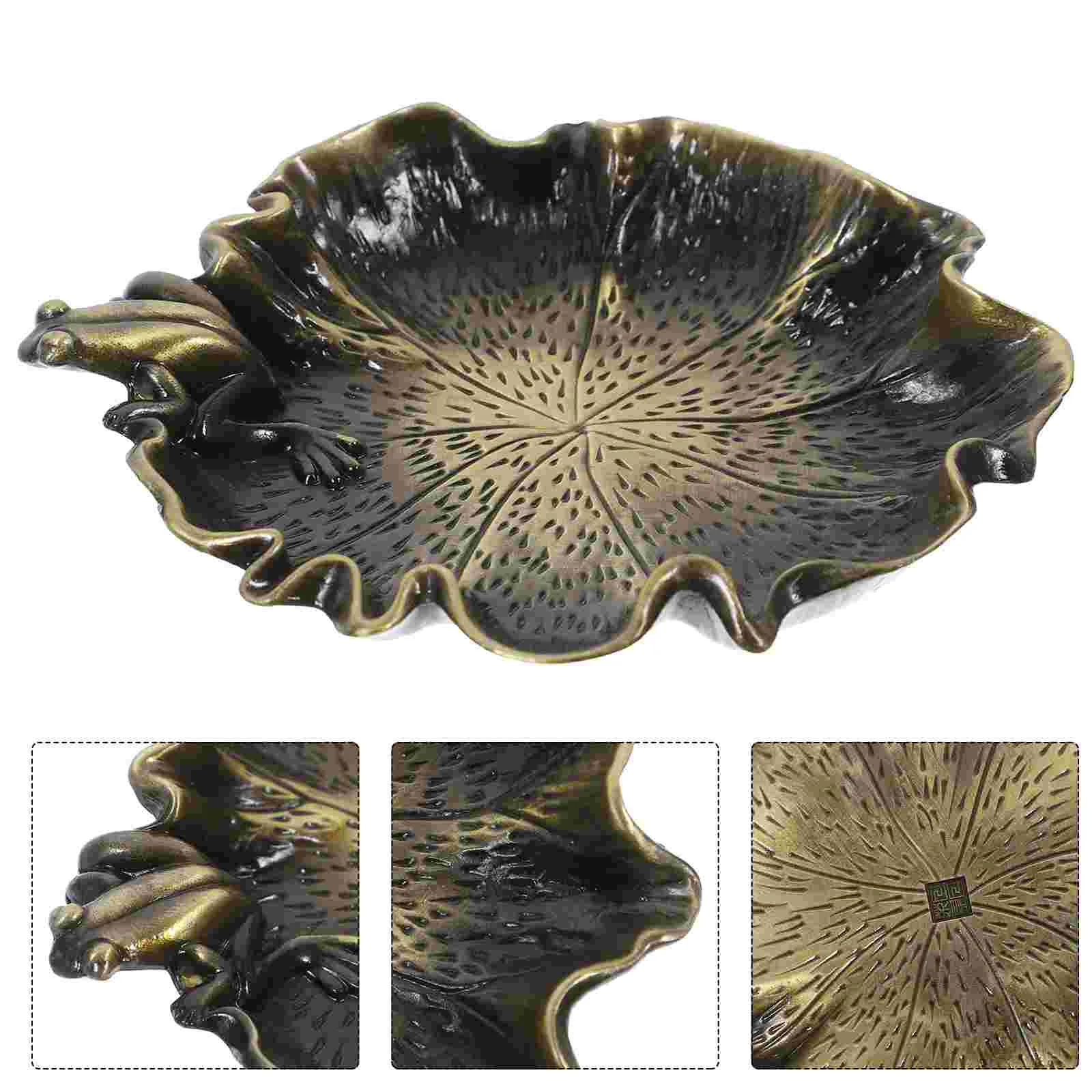 Multifunction Inkstone Ornament Decor Painting Brush Rest Copper Chinese Calligraphy Holder Plate