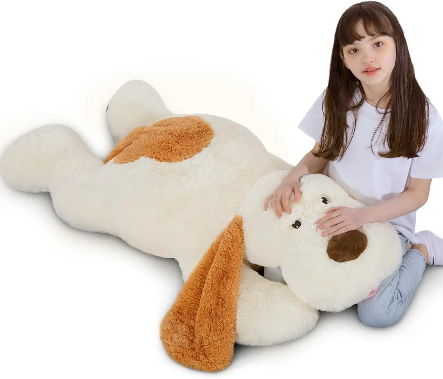 

MorisMos Giant Dog Stuffed Animal 51", Large Puppy Dog Pillow, Big Dog Plush Toys for Girls Kids