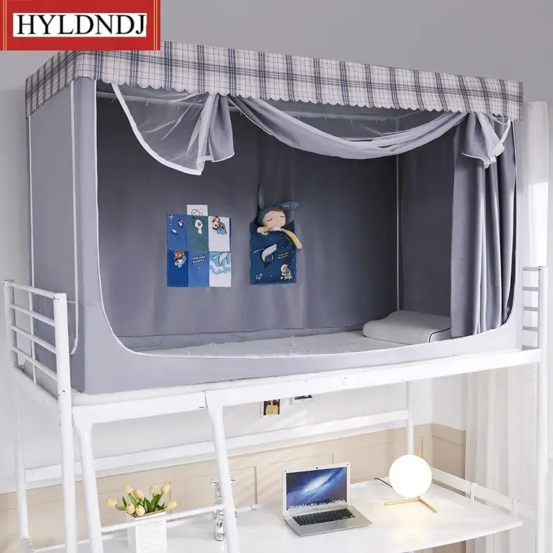 

New Dormitory with Bracket Anti-Mosquito Children Student Blackout Mosquito Net Upper Lower Bunk Bed Curtain Tent Canopy Home