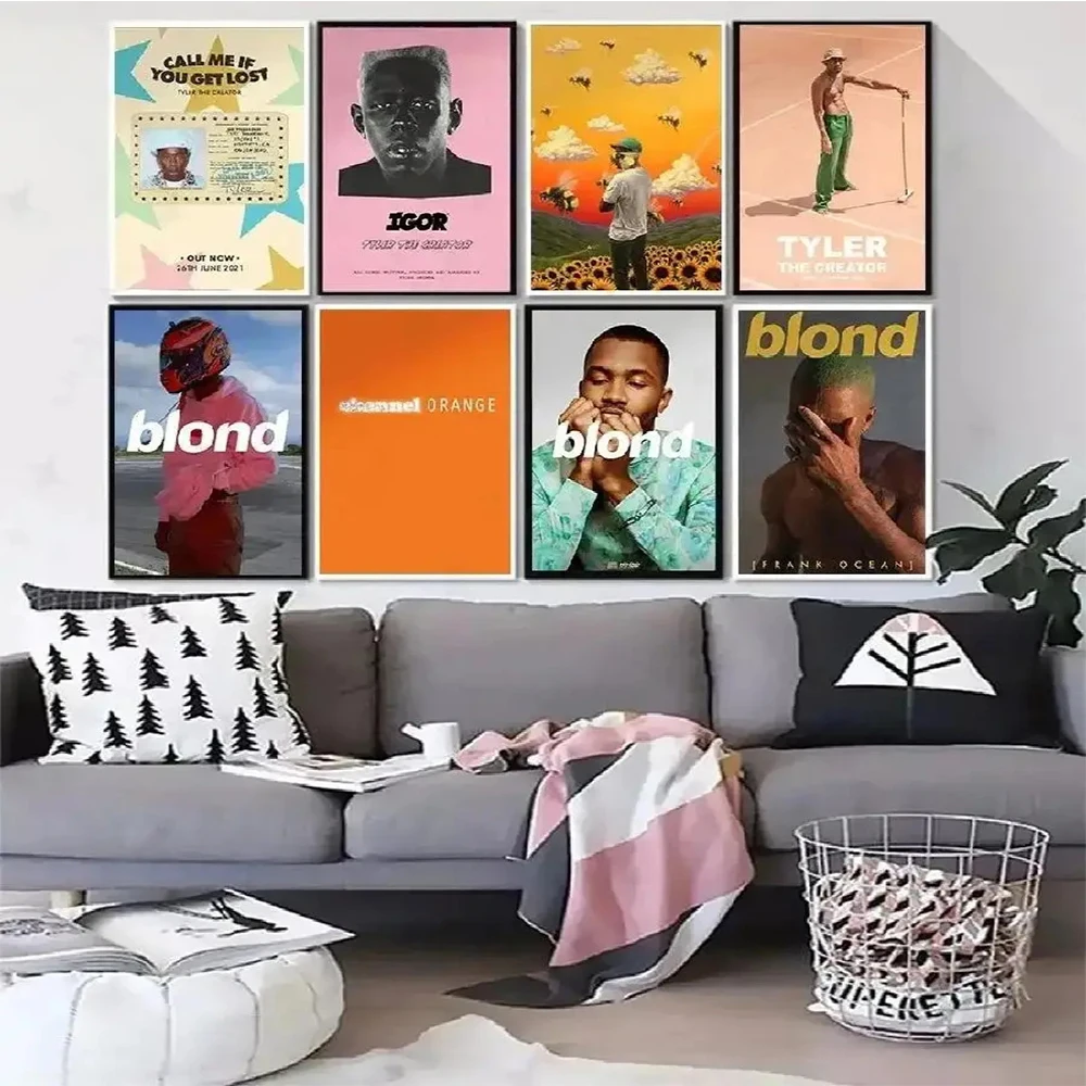 Tyler The Creator Frank Ocean Blonde Poster Hip Hop Music Star Canvas Wall Art for Home Cafe Room Dormitories apartments Decor