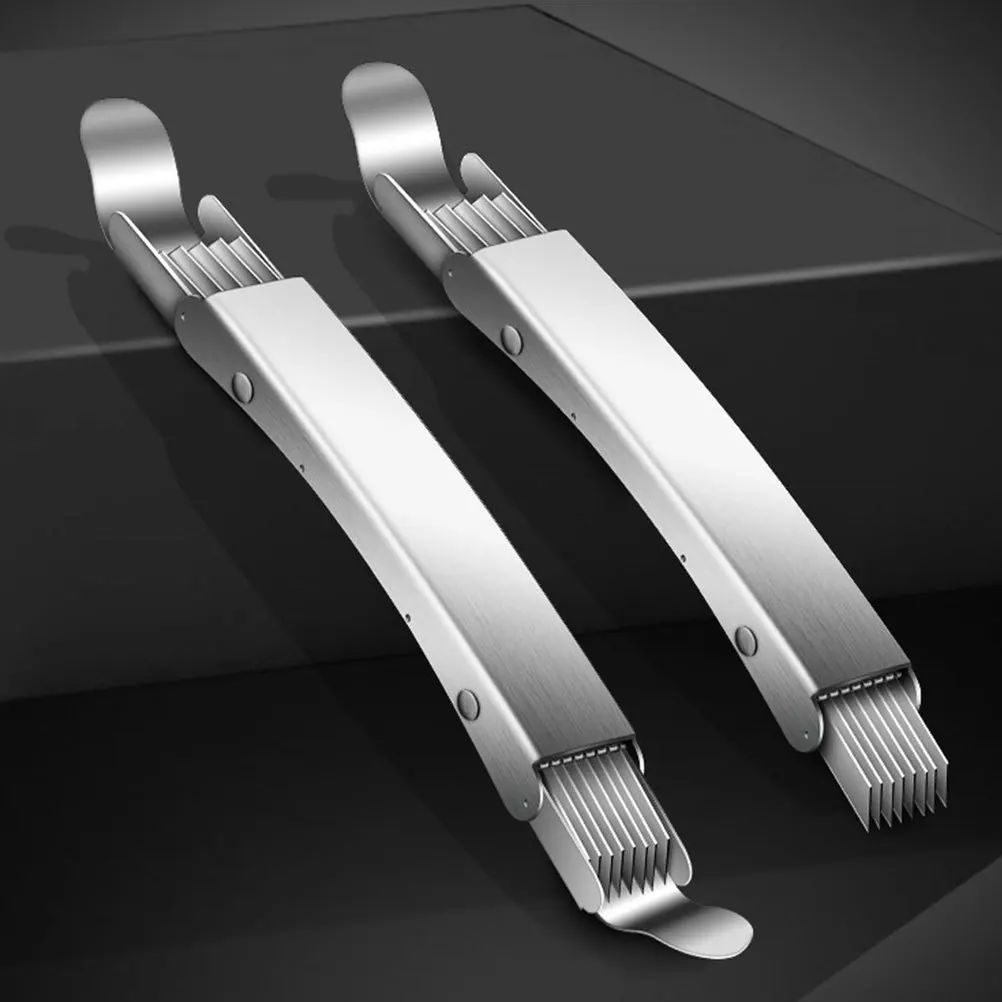 

Stainless Steel Scallions Cutter Upgraded Double-Headed Multifunction Kitchen Slicer For Onion Shallots Lemon Cheese