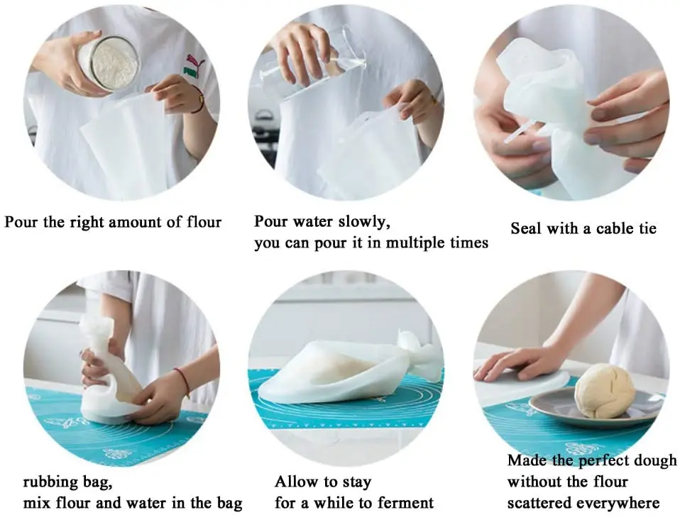 1.5KG Silicone Kneading Dough Bag Flour Mixer  Versatile   for Bread Pastry Pizza Kitchen Tools