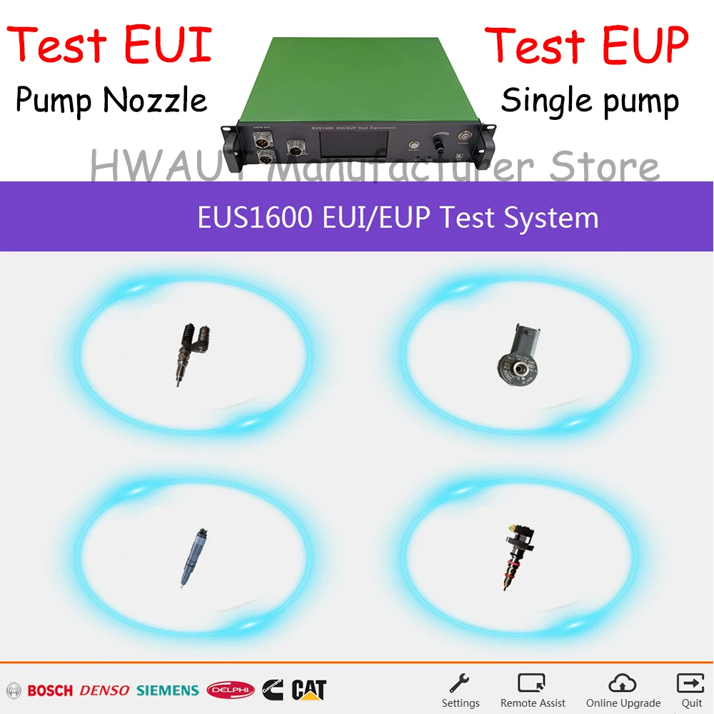 High Pressure EUS1600 EUS1800 Diesel Fuel Injector EUI EUP Piezo Common Rail Injector Tester With Cambox Testing Equipment Work