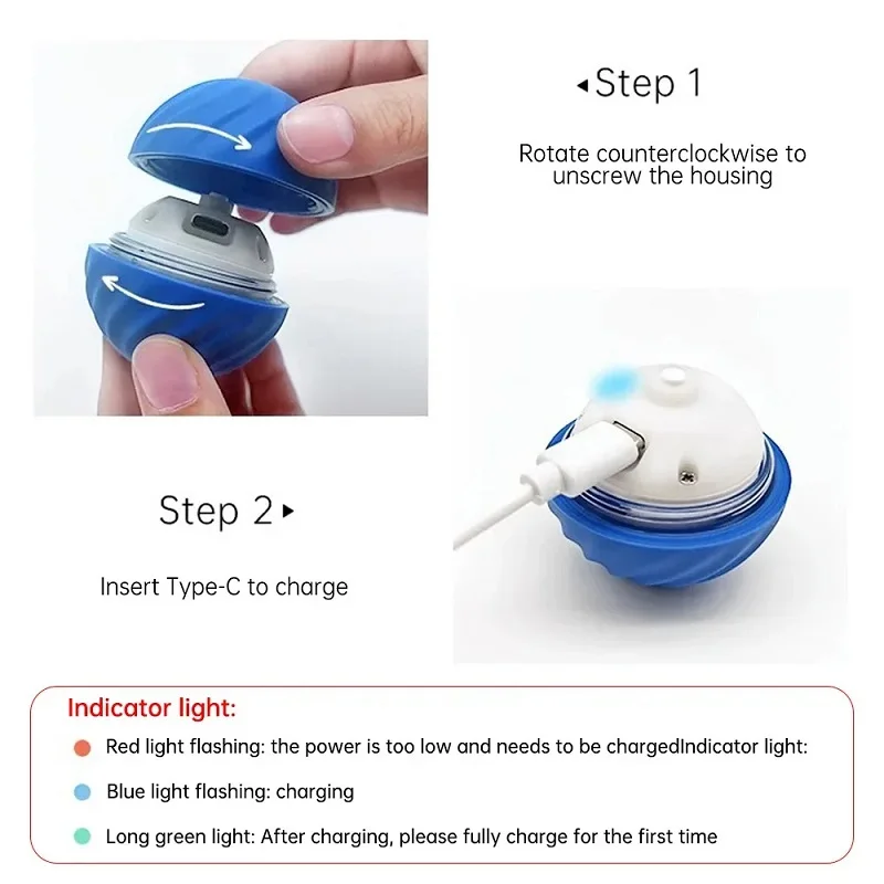 ของเล่นสุนัข Ball การเคลื่อนย้ายอัตโนมัติ Bouncing Rolling Ball USB สมาร์ทลูกสุนัข Interactive สุนัข Chew ของเล่น