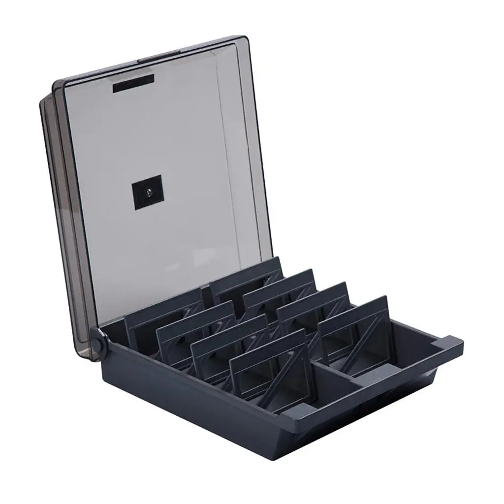 

Office Supplies Card Organizer Storage Box Plastic Multi-compartment Holder for Business Cards Name Cards Desk Organization