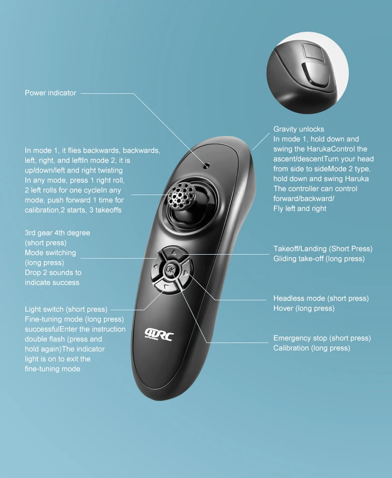 Dinosaur RC Aircraft Toy - 2.4G Gravity Sensing Obstacle Avoidance Foam Glider Drone Gift for Kids