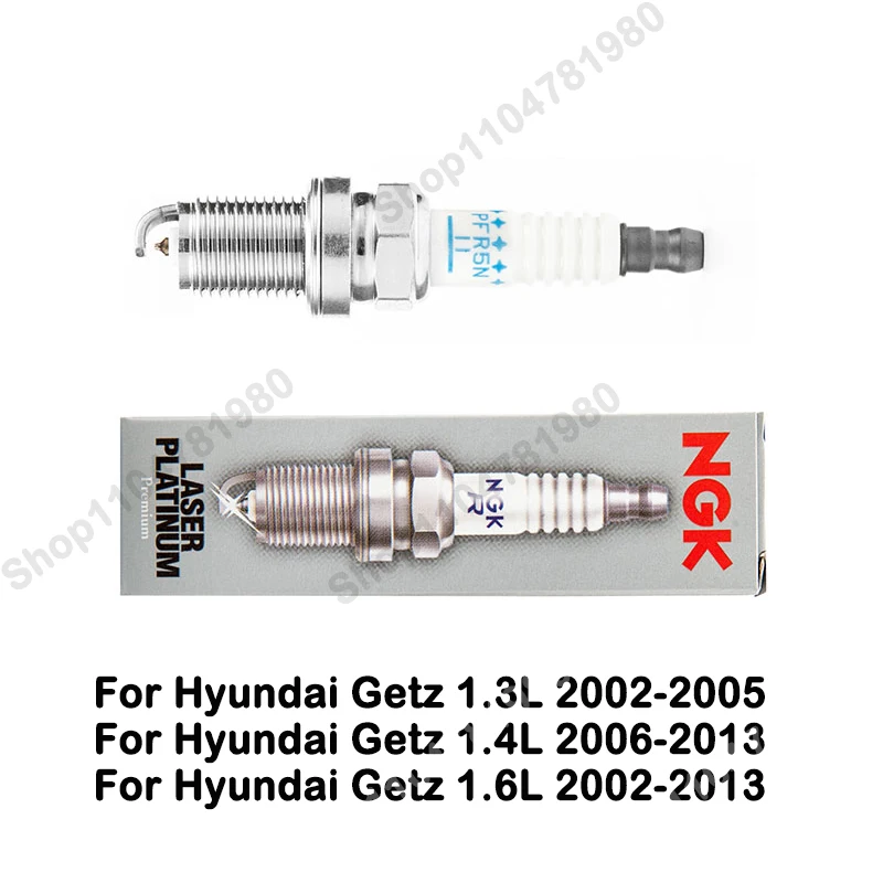 

4Pcs/Set For Hyundai Getz 1.3L 1.4L 1.6L 2002-2013 Spark Plug Original NGK 5838 3184 7090 PFR5N-11 BKR5EIX-11 BKR5EGP For Getz