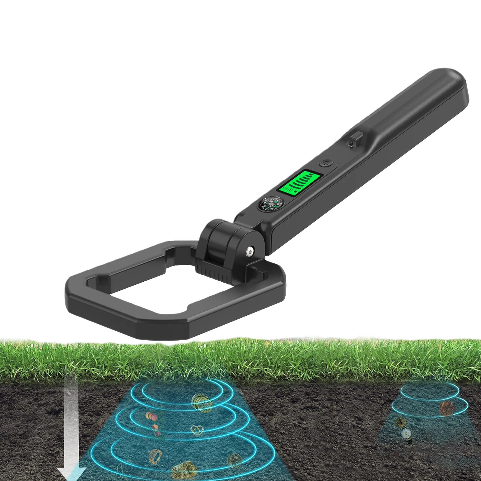 Metal Detector High Sensitivity 360° Scanning Foldable Metal Detector ...