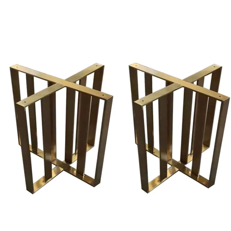 Rock slab table legs dining table rack gold stainless steel titanium table foot bracket