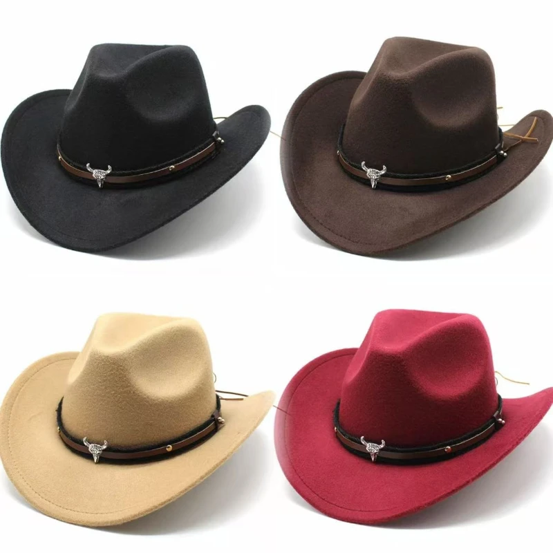 

Новые джинсовые шляпы для мужчин и женщин, ковбойские шляпы в западном стиле, шляпы с поясом в виде пятиконечной звезды, мягкие шерстяные шляпы.