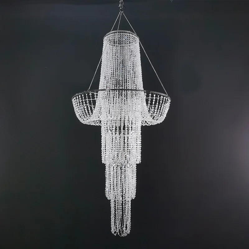 Beaded curtain branch beaded acrylic chandelier wedding venue arrangement decorative lamp hotel stage wedding prop chandelier