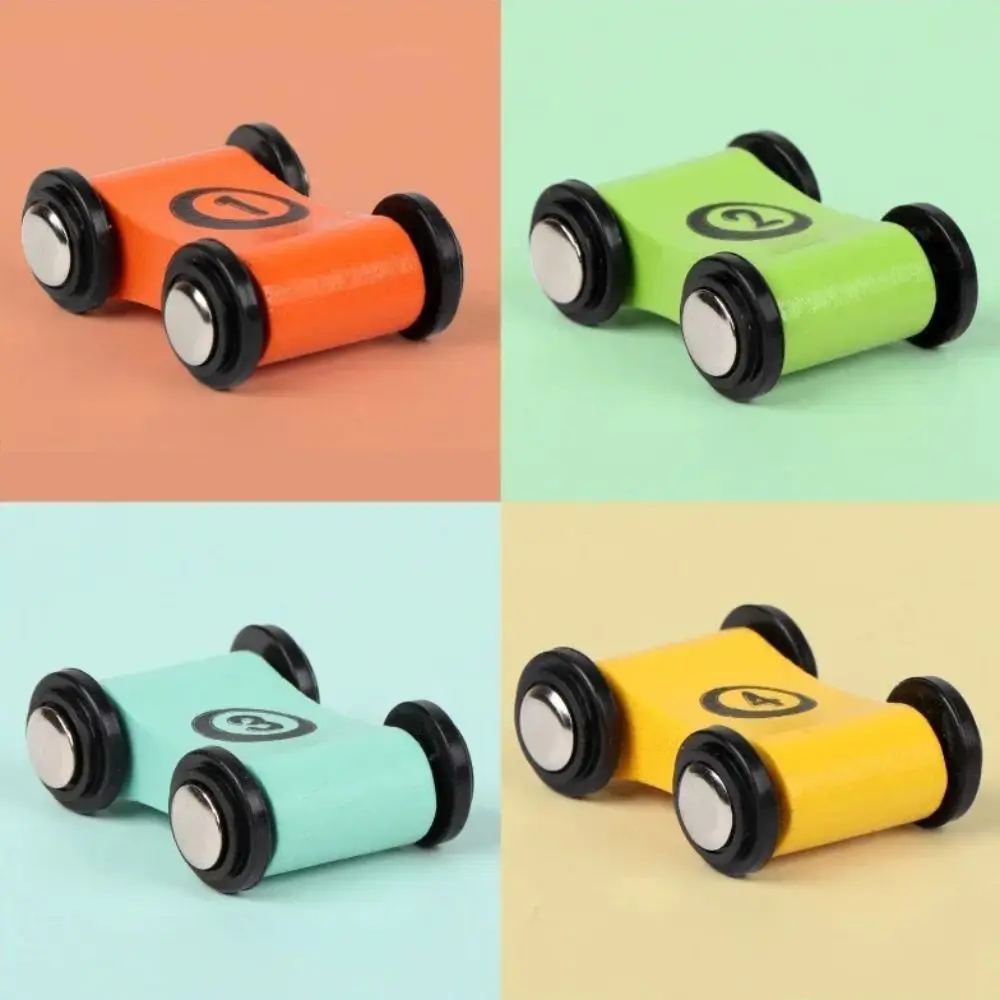 New Mini Wooden Gliding Car Wooden Ramp Race Track Gliding Car Fun Model Vehicle Colorful Inertial Glider Car For Boy
