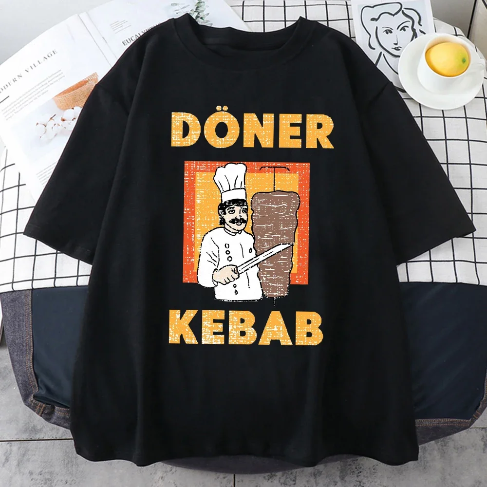 

Футболка Doner Kebab Eat The Rh с буквенным принтом, футболки Bas, летние футболки унисекс, повседневные короткие футболки с круглым вырезом, 100% хлопок