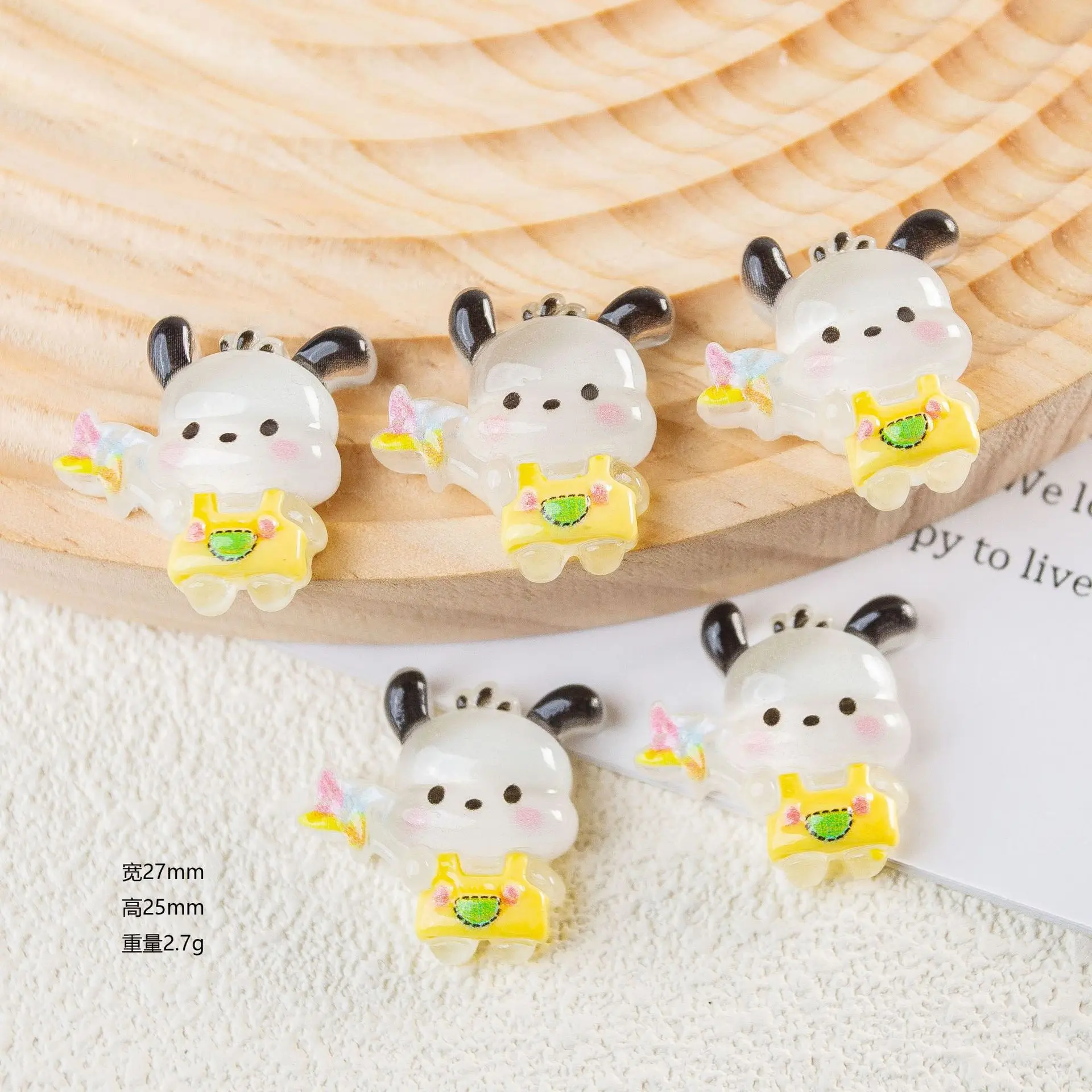 5Pcs Cute sanrio pochacco series Cartoon Resin Flatback Handmade Resin Accessories Crafts Materials Scrapbooking Embellishments