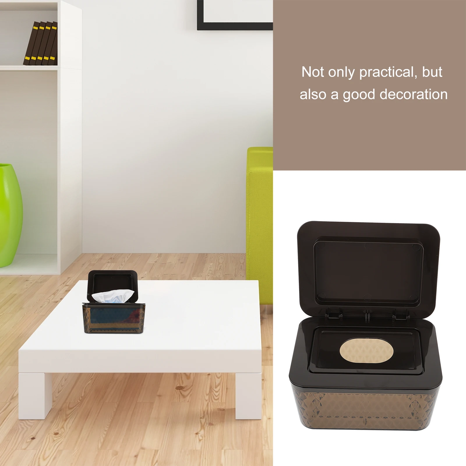 

Desktop Wet Tissue Storage Case Material Waterproof Rotating Buckle Easy Open Non-Slip Feet Bathroom Bedroom Car Use
