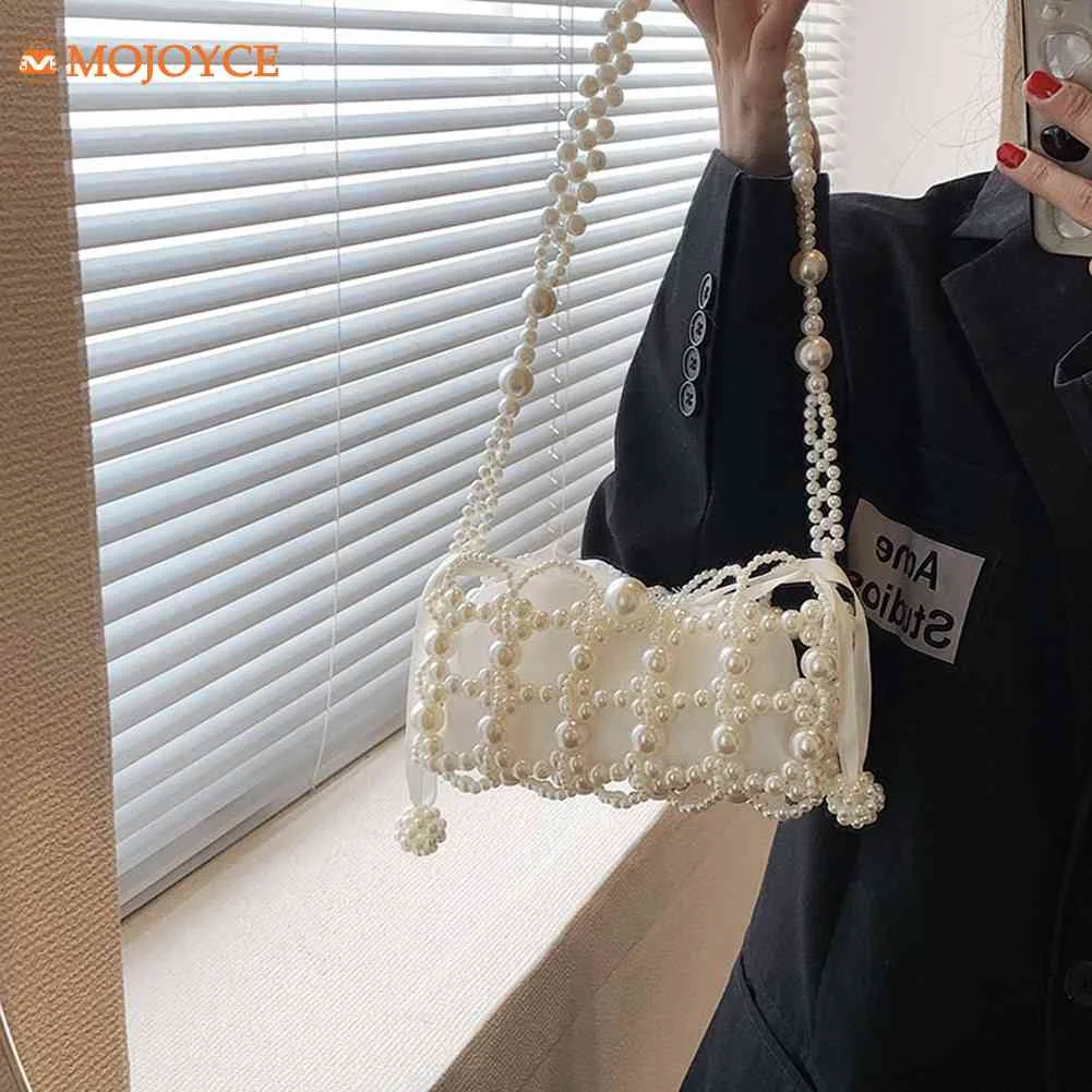 

Women Pearl Handbag Luxury Designer Beaded Chain Mini Bags Purses for Ladies Evening Party Exquisite Small Shoulder Underarm Bag