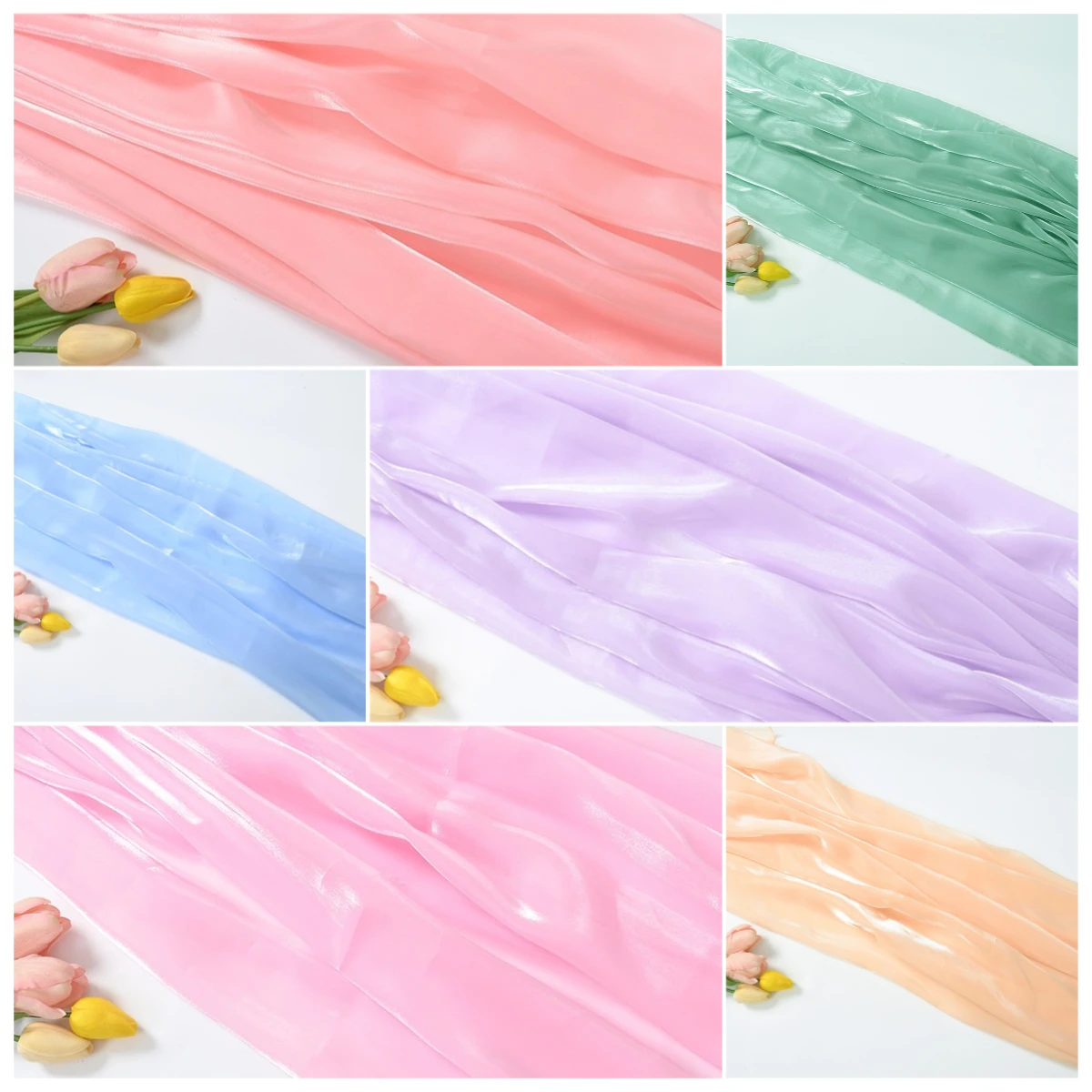 

Атласная глянцевая ткань из органзы Lily для детской одежды Hanfu, женские платья и струящийся легкий модный материал