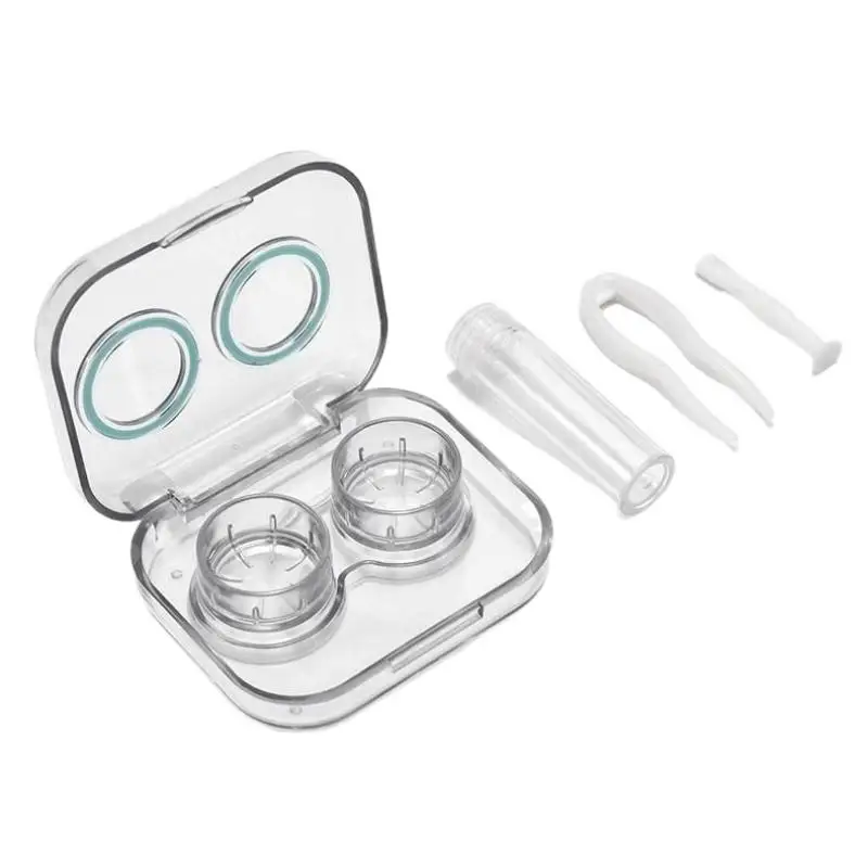 Kontaktlinsenbehälter mit Schnellöffnungsdesign, auslaufsicher, transparent, tragbar für den täglichen Gebrauch, Reisen, Arbeit, Aufbewahrungsbox – Detail 6