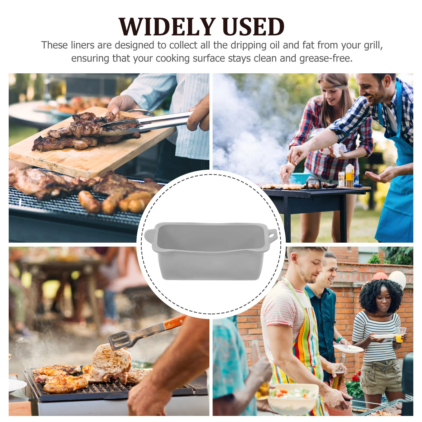 

3Pcs Reusable Silicone Grease Cup Liners Outdoor Camping Grease Catcher Liners Drip Pan Silicone Accessory Outdoor