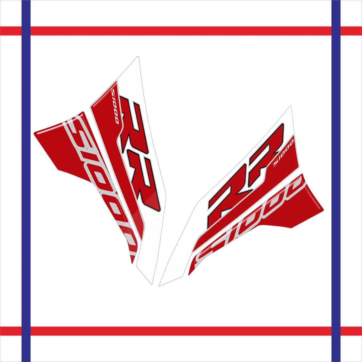 

For S1000RR 2019 2020 2021 2022 2023 2024 3D Motorcycle Trim Upper Section Decals RR Emblems Head Stickers