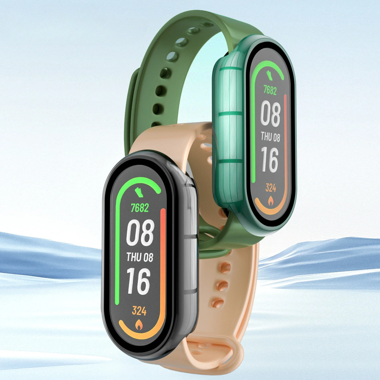 Funda de cristal + PC para Xiaomi Mi Band 9 y 8, cubierta de vidrio templado antiarañazos, Protector de pantalla para Mi Band 9, accesorios